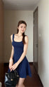 Elegant Summer Dress for Women - Chic Sleeveless Solid Color Mini Dress